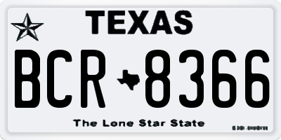 TX license plate BCR8366