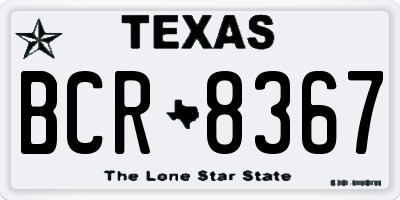TX license plate BCR8367