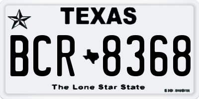 TX license plate BCR8368