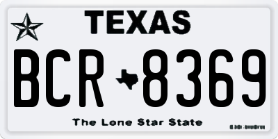 TX license plate BCR8369
