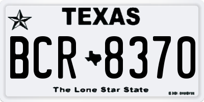 TX license plate BCR8370