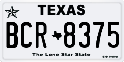 TX license plate BCR8375
