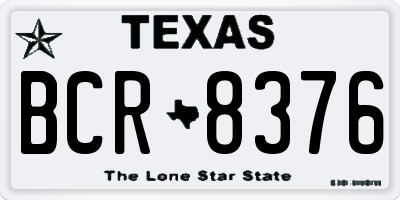 TX license plate BCR8376