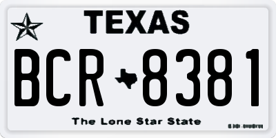TX license plate BCR8381