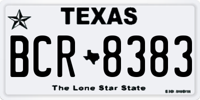 TX license plate BCR8383