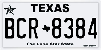 TX license plate BCR8384