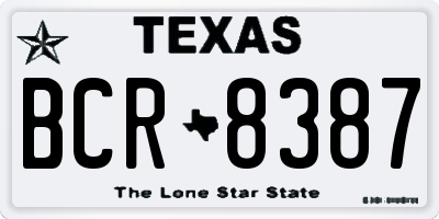 TX license plate BCR8387