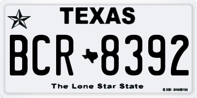 TX license plate BCR8392