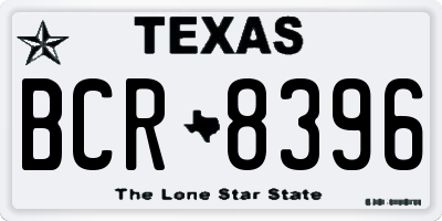 TX license plate BCR8396