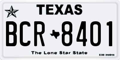 TX license plate BCR8401