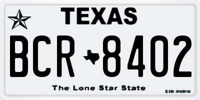 TX license plate BCR8402