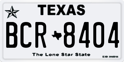 TX license plate BCR8404