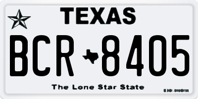 TX license plate BCR8405