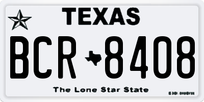 TX license plate BCR8408