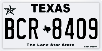 TX license plate BCR8409