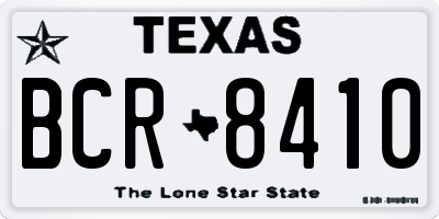 TX license plate BCR8410
