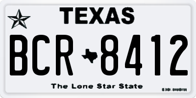 TX license plate BCR8412