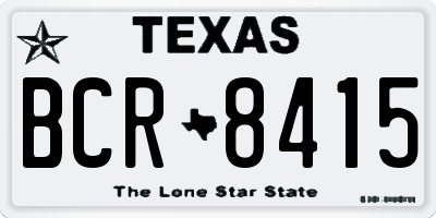 TX license plate BCR8415