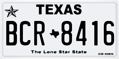 TX license plate BCR8416