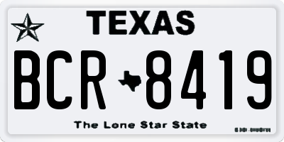 TX license plate BCR8419