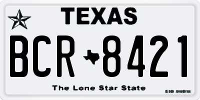 TX license plate BCR8421