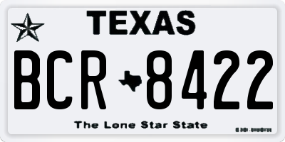 TX license plate BCR8422