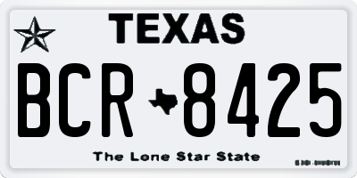 TX license plate BCR8425