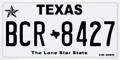TX license plate BCR8427