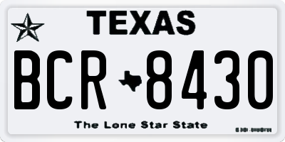 TX license plate BCR8430