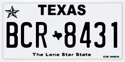 TX license plate BCR8431