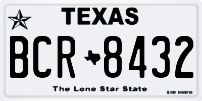 TX license plate BCR8432