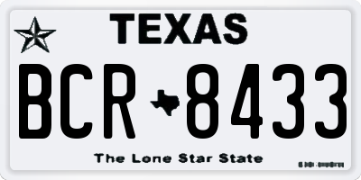 TX license plate BCR8433