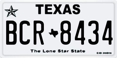 TX license plate BCR8434