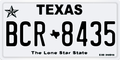 TX license plate BCR8435