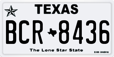 TX license plate BCR8436
