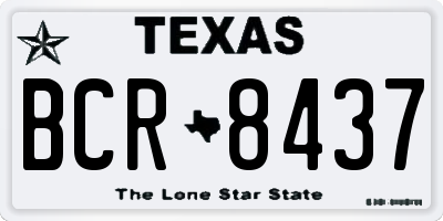 TX license plate BCR8437