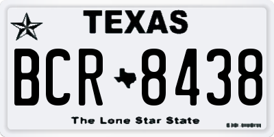 TX license plate BCR8438