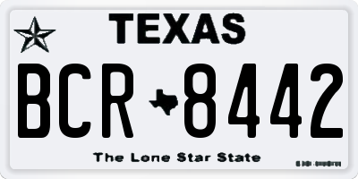 TX license plate BCR8442