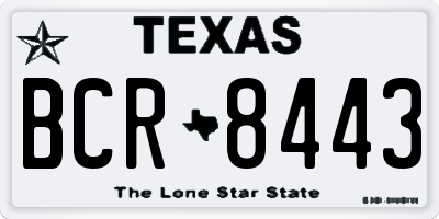 TX license plate BCR8443