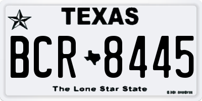TX license plate BCR8445