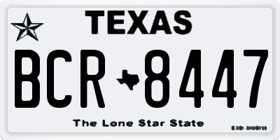 TX license plate BCR8447