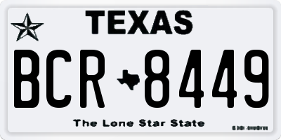 TX license plate BCR8449