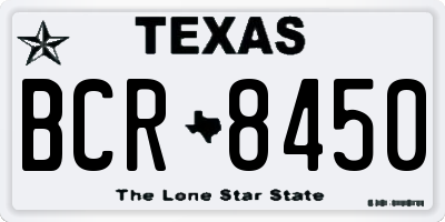 TX license plate BCR8450