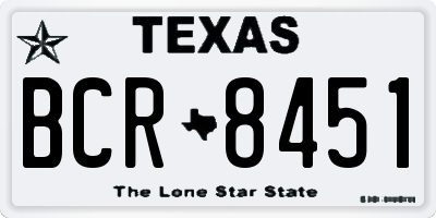 TX license plate BCR8451