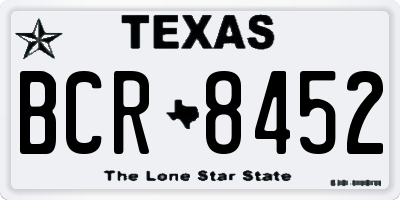 TX license plate BCR8452