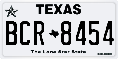 TX license plate BCR8454