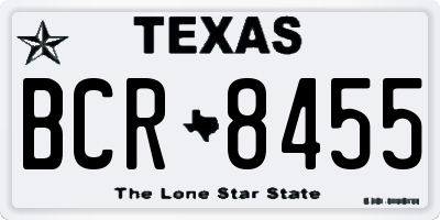 TX license plate BCR8455