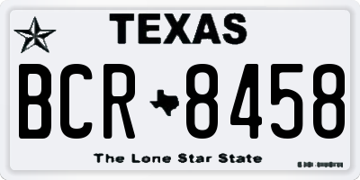 TX license plate BCR8458