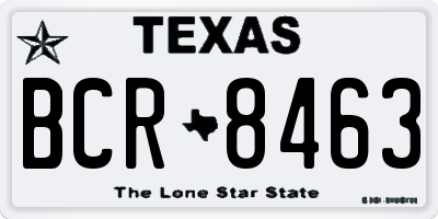 TX license plate BCR8463
