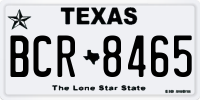 TX license plate BCR8465